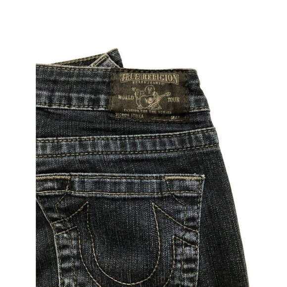 True Religion Stella Womens 27x34 Blue Denim Jeans Skinny Studded Embellished - Picture 7 of 10